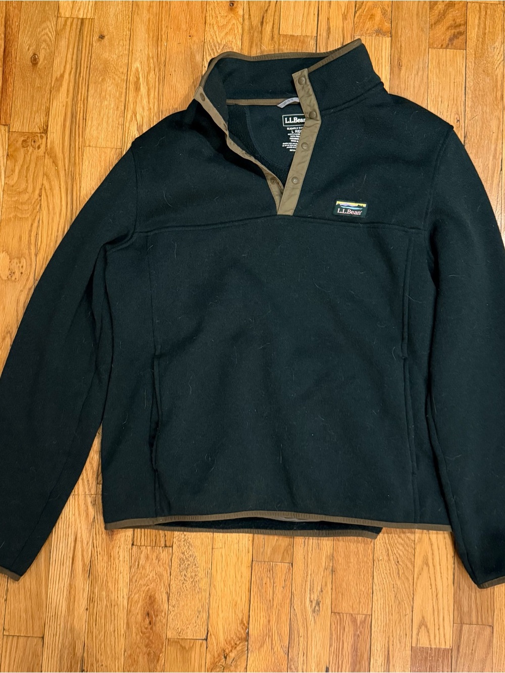 L.L. Bean Dark Green Sweater Fleece Pullover